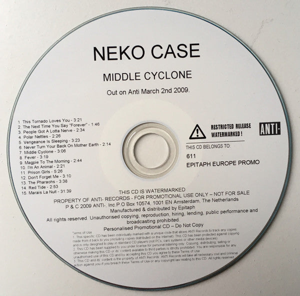 Neko Case : Middle Cyclone (CDr, Album, Copy Prot., Promo)