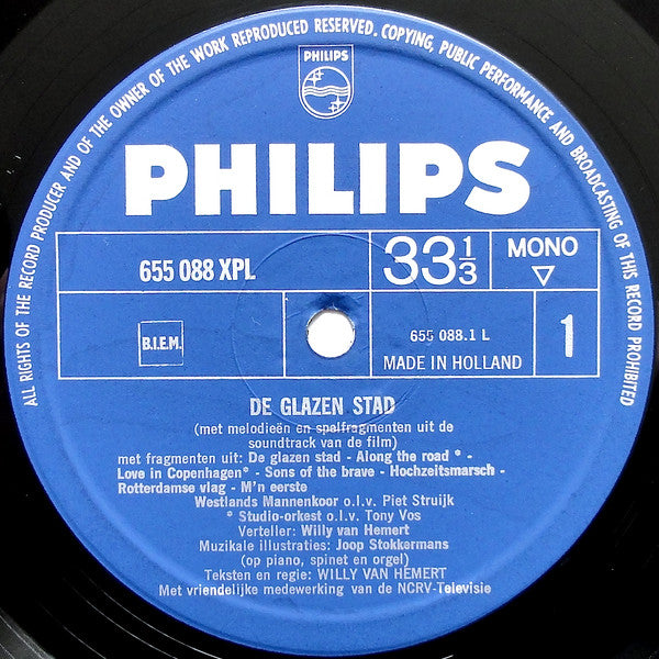 Willy van Hemert / Tony Vos / Westlands Mannenkoor / Piet Struijk : De Glazen Stad (Original Soundtrack) (LP, Album, Mono)