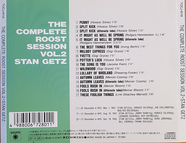 Stan Getz : The Complete Roost Session Vol. 2 (CD, Comp, Mono, Ltd)