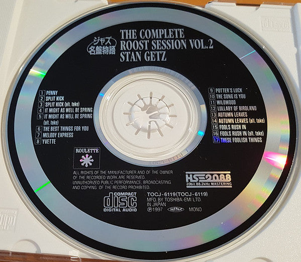 Stan Getz : The Complete Roost Session Vol. 2 (CD, Comp, Mono, Ltd)