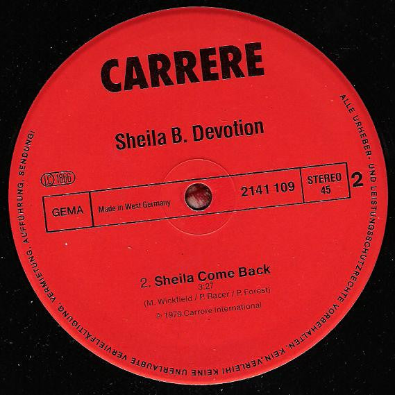 Sheila & B. Devotion : Seven Lonely Days / Sheila Come Back (12", Maxi)