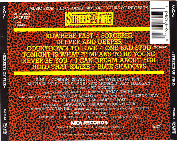 Various : Streets Of Fire - A Rock Fantasy (Music From The Original Motion Picture Soundtrack) (CD, Comp, RE)