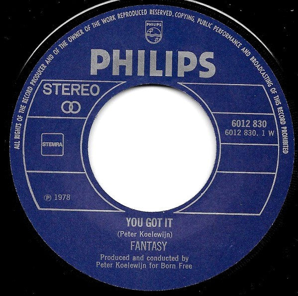 Fantasy (45) : You Got It (7", Single)