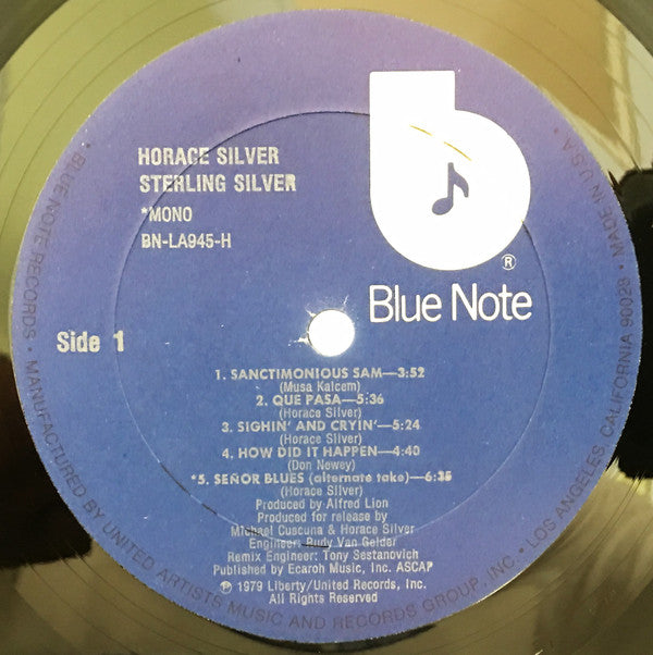 Horace Silver : Sterling Silver (LP, Comp, Mono)