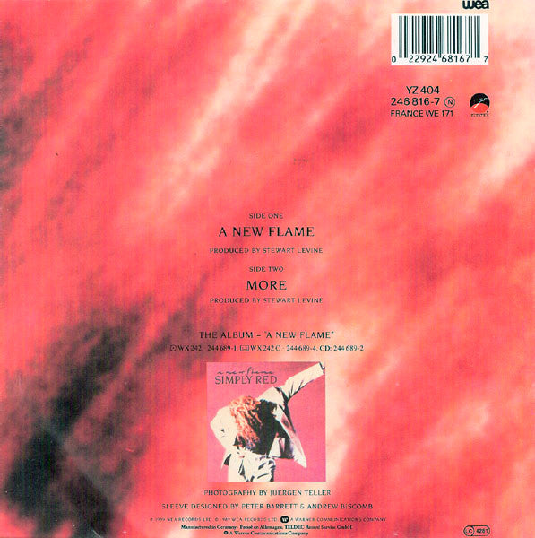 Simply Red : A New Flame (7", Single, Sol)