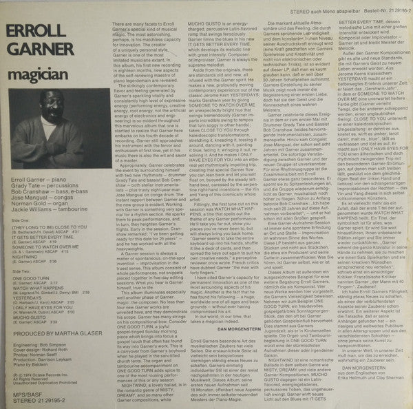 Erroll Garner : Magician (LP, Album)