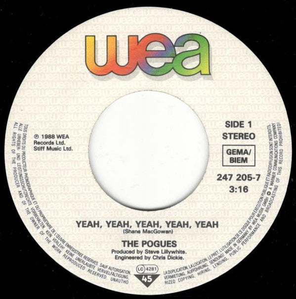 The Pogues : Yeah Yeah Yeah Yeah Yeah (7", Single)