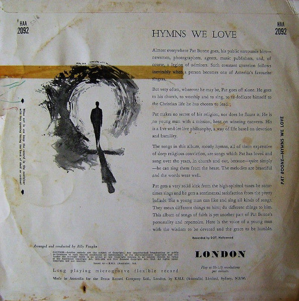 Pat Boone : Hymns We Love (LP, Album, Mono)