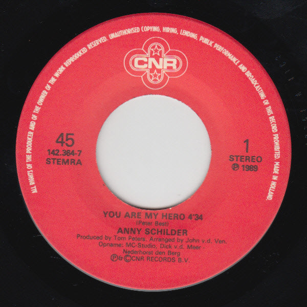 Anny Schilder : You Are My Hero (7", Single)
