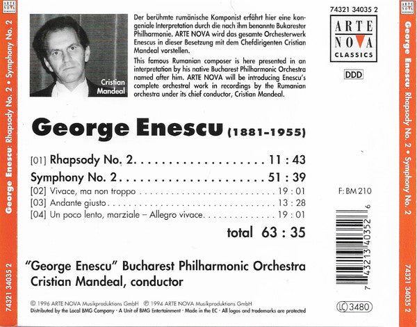 George Enescu, Orchestra Simfonică A Filarmonicii De Stat "George Enescu", Cristian Mandeal : Rhapsody No. 2 / Symphony No. 2 (CD)