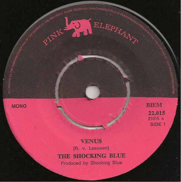 Shocking Blue : Venus / Hot Sand (7", Single, Mono, Bla)