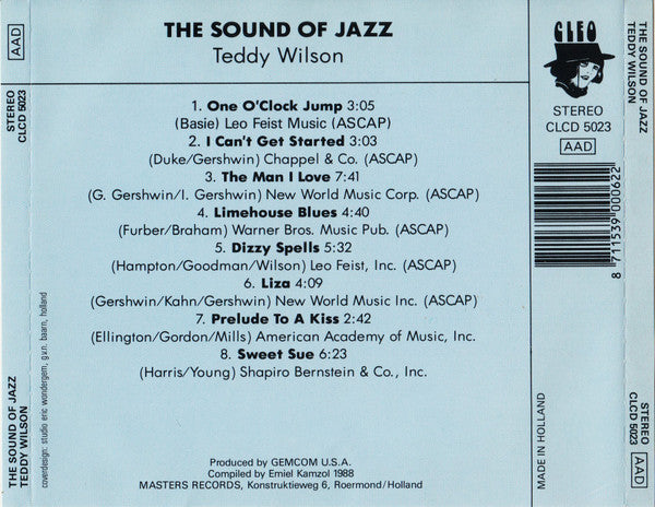 Teddy Wilson : The Sound Of Jazz (CD)