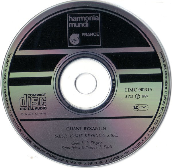 Sœur Marie Keyrouz : Chant Byzantin - Passion Et Résurrection (CD, Album)