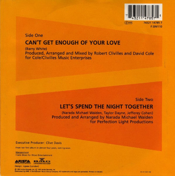 Taylor Dayne : Can't Get Enough Of Your Love (7", Single)