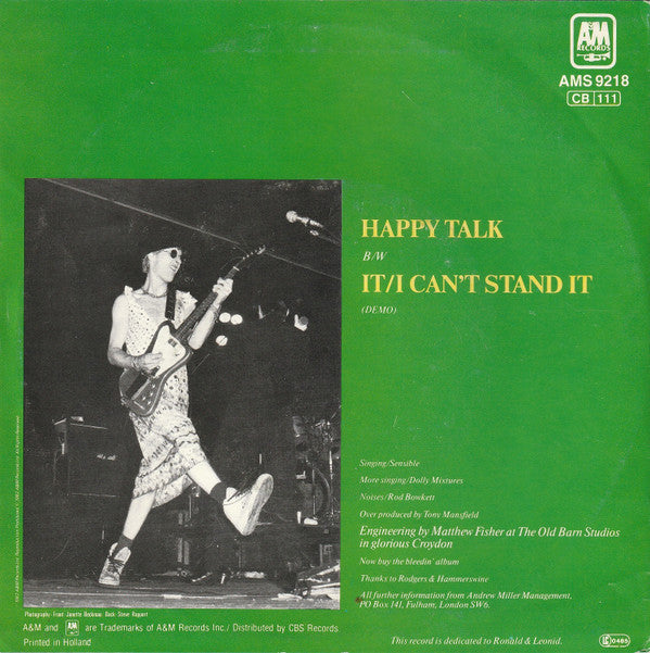 Captain Sensible : Happy Talk (7", Single)