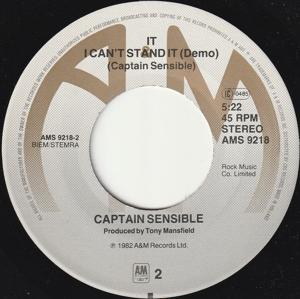 Captain Sensible : Happy Talk (7", Single)
