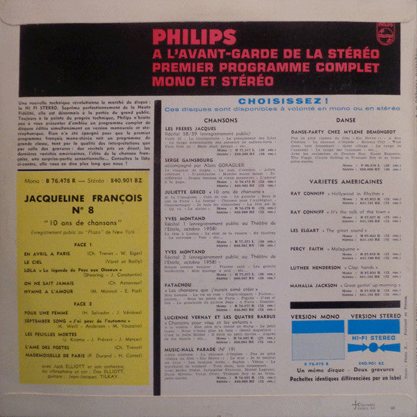 Jacqueline François : Jacqueline François À New York (10", Mono, RP)