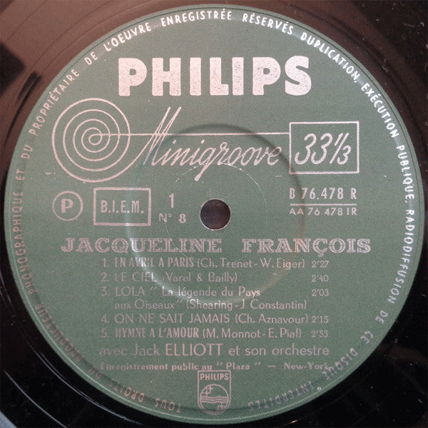 Jacqueline François : Jacqueline François À New York (10", Mono, RP)