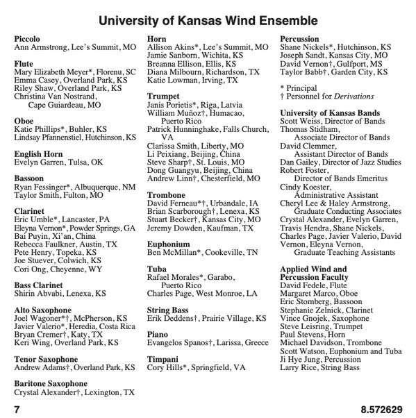 Morton Gould, Stephanie Zelnick, University Of Kansas Wind Ensemble, Scott Weiss (3) : Derivations (CD, Album)