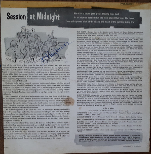 Various : Session At Midnight-Jazz Reunion At Melrose (LP, Album)