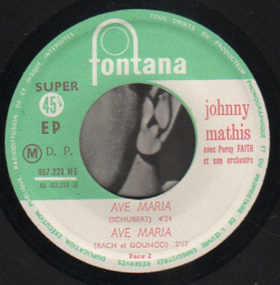 Johnny Mathis : Kol Nidre (7", EP)