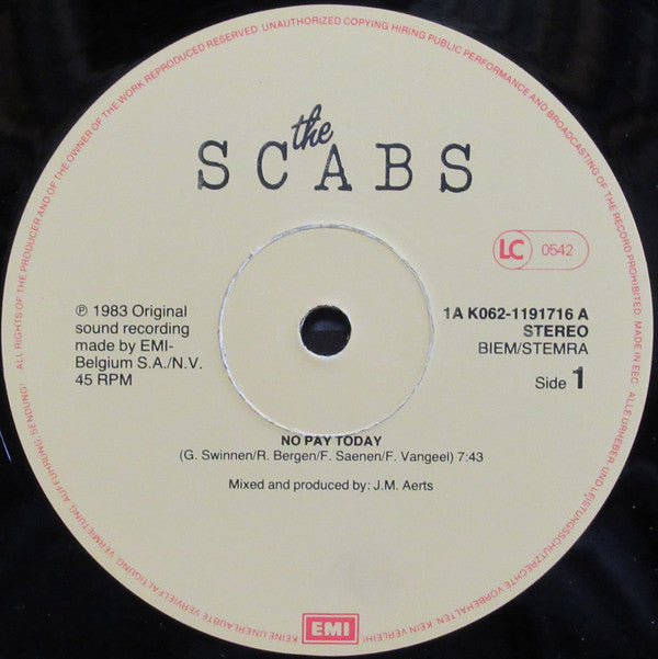 The Scabs : No Pay Today (Extended Version) (12", Maxi)