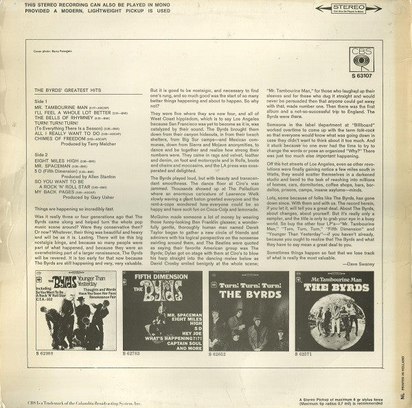 The Byrds : The Byrds' Greatest Hits (LP, Comp)