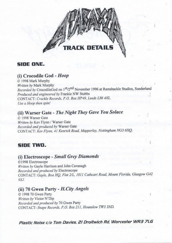 Various : Ataraxia (7", EP, Comp, Ltd, Num)