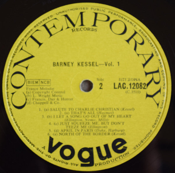 Barney Kessel : Volume 1: Easy Like (LP, Album, Mono)