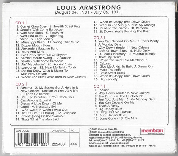 Louis Armstrong : High Society (4xCD, Comp, RM)