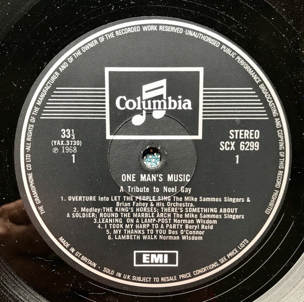 Des O'Connor, Beryl Reid, Norman Wisdom, Mike Sammes Singers, Brian Fahey And His Orchestra : One Man's Music - The Songs Of Noel Gay  (LP, Album)