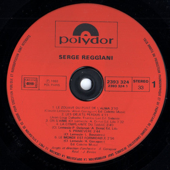 Serge Reggiani : Serge Reggiani (LP, Album)