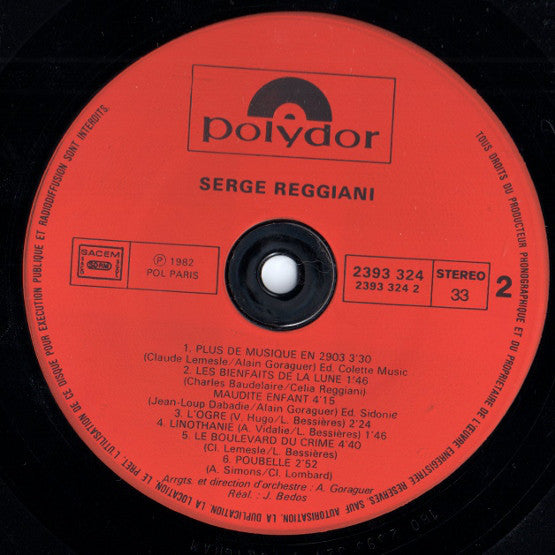Serge Reggiani : Serge Reggiani (LP, Album)