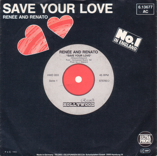 Renée And Renato* : Save Your Love (7", Single)