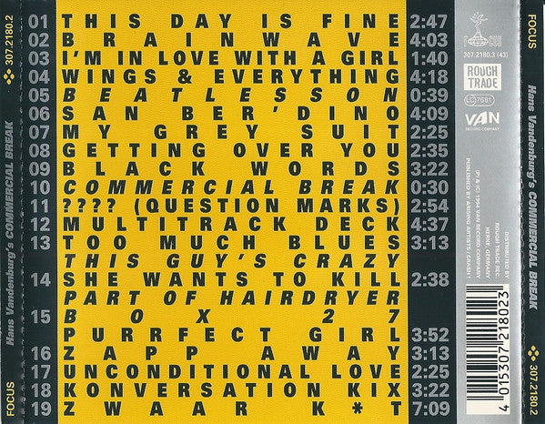 Hans Vandenburg : Hans Vandenburg's Commercial Break (CD, Album)