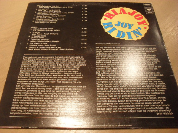 Ria Joy : Joy Ridin' (LP, Album)