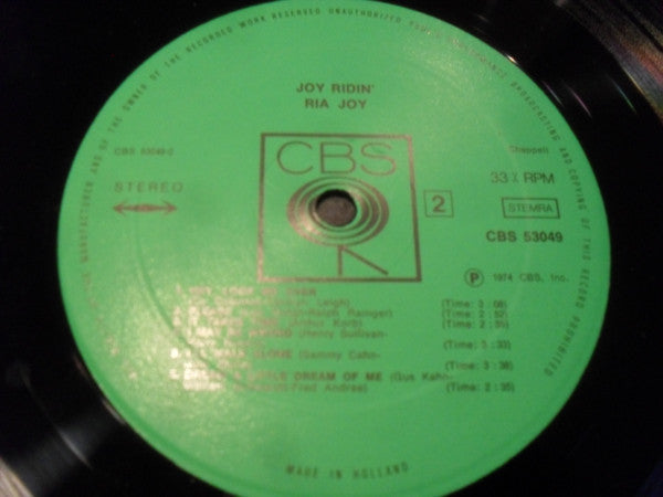 Ria Joy : Joy Ridin' (LP, Album)