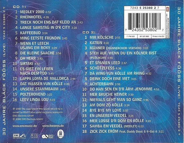 Bläck Fööss : 30 Jahre Bläck Fööss - Live In Der Kölnarena - Silvester 2000 (2xCD, Comp, Liv)