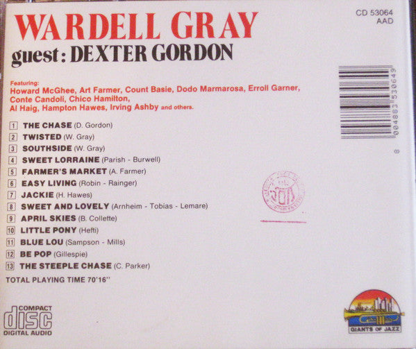 Wardell Gray Guest: Dexter Gordon : The Chase (CD, Comp, RP)