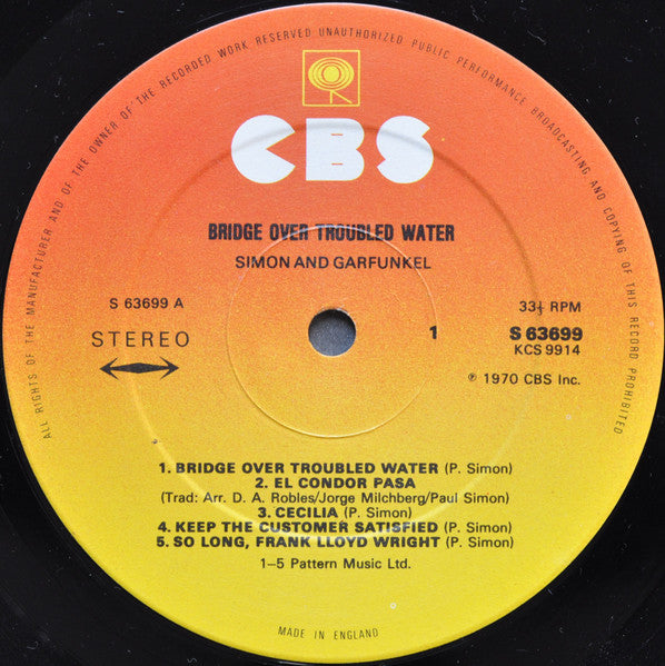 Simon & Garfunkel : Bridge Over Troubled Water (LP, Album, RE)