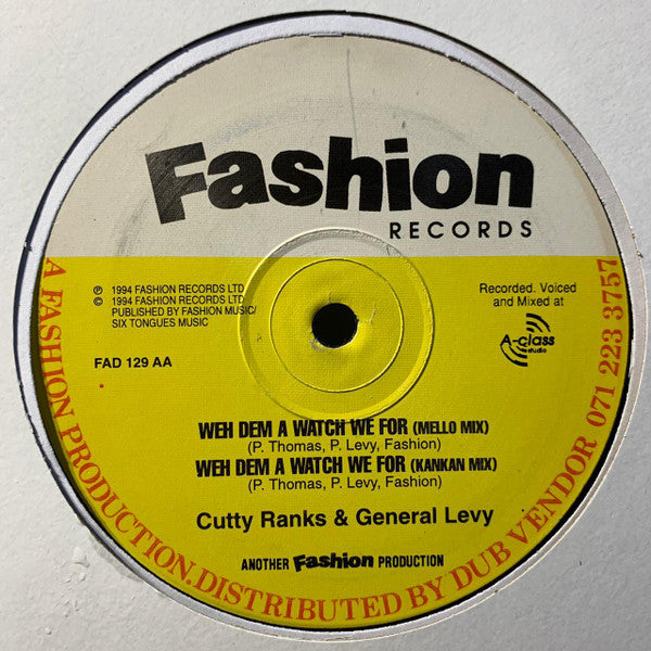 Cutty Ranks & General Levy : Weh Dem A Watch We For (12")