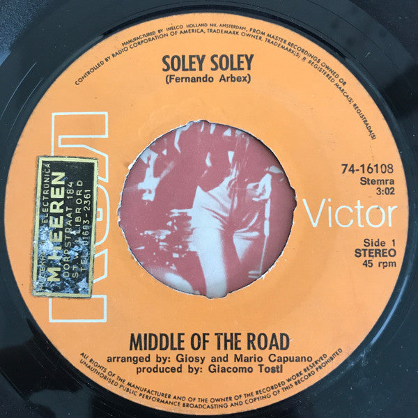Middle Of The Road : Soley Soley (7", Single)