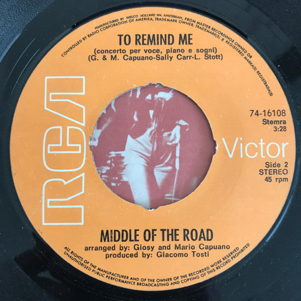 Middle Of The Road : Soley Soley (7", Single)