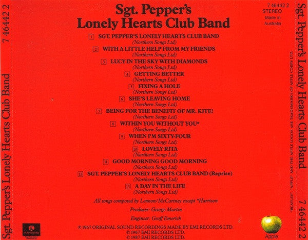 The Beatles : Sgt. Pepper's Lonely Hearts Club Band (CD, Album, RE)