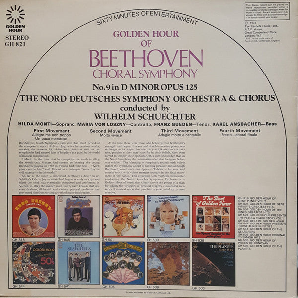 Ludwig van Beethoven, Das Norddeutsche Symphonieorchester Conducted By Wilhelm Schüchter : 9th Symphony (The Choral) (LP, Album)