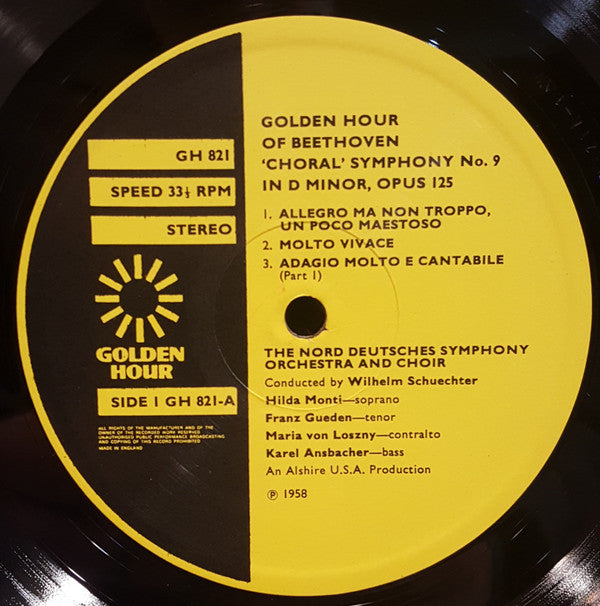 Ludwig van Beethoven, Das Norddeutsche Symphonieorchester Conducted By Wilhelm Schüchter : 9th Symphony (The Choral) (LP, Album)