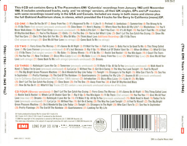Gerry & The Pacemakers : You'll Never Walk Alone (The EMI Years 1963-1966) (4xCD, Comp, Mono)