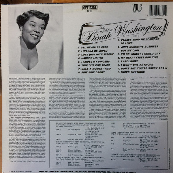 Dinah Washington : The Complete Dinah Washington Vol. 6 (1950-1951) (LP, Comp)