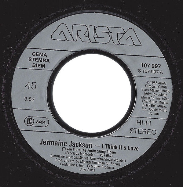 Jermaine Jackson : I Think It's Love (7", Single)