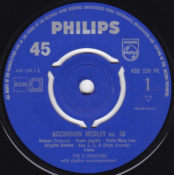 The 3 Jacksons : Accordion Medley No. 48/49 (7", EP, Mono)